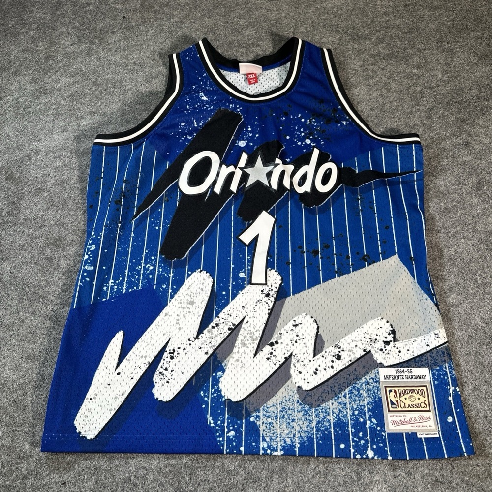 Orlando Magic Hardaway #1 Mitchell & Ness Blue Hyper Hoops Swingman Jersey